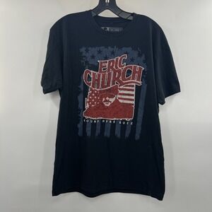 Eric Church Round Here Buzz T Shirt Mens L Country Tour Concert Made USA *FLAW